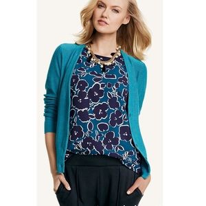 CAbi dark blue floral sleeveless top